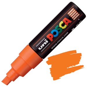 Uni POSCA PC-8K Acrylic Paint Marker Broad Chisel 8mm Orange