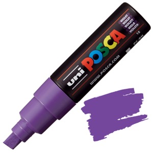 Uni POSCA PC-8K Acrylic Paint Marker Broad Chisel 8mm Violet