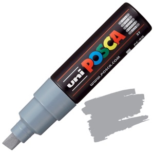 Uni POSCA PC-8K Acrylic Paint Marker Broad Chisel 8mm Grey