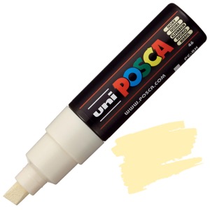 Uni POSCA PC-8K Acrylic Paint Marker Broad Chisel 8mm Ivory