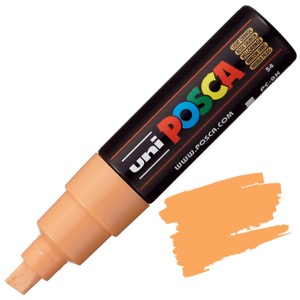 Uni POSCA PC-8K Acrylic Paint Marker Broad Chisel 8mm Light Orange