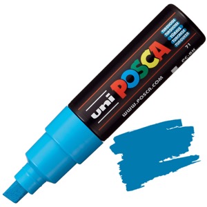 Uni POSCA PC-8K Acrylic Paint Marker Broad Chisel 8mm Turquoise