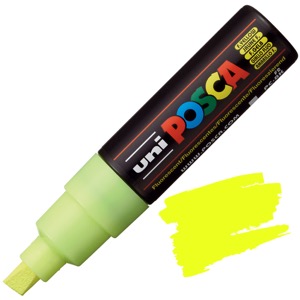 Uni POSCA PC-8K Acrylic Paint Marker Broad Chisel 8mm Fluorescent Yellow