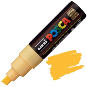 Uni POSCA PC-8K Acrylic Paint Marker Broad Chisel 8mm Fluor. Light Orange