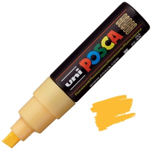 Uni POSCA PC-8K Acrylic Paint Marker Broad Chisel 8mm Fluor. Light Orange