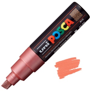 Uni POSCA PC-8K Acrylic Paint Marker Broad Chisel 8mm Metallic Red