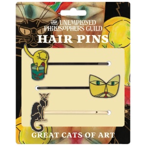 Unemployed Philosophers Guild Hair Pins Great Cats of Art