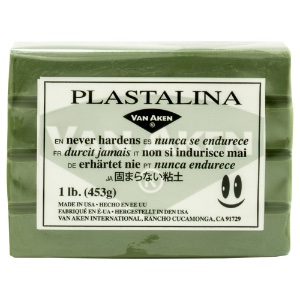 Van Aken Plastalina Non-Hardening Modeling Clay 1lb Gray Green