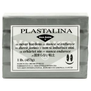 Van Aken Plastalina Non-Hardening Modeling Clay 1lb Silver Gray