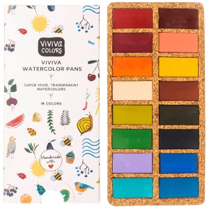 Viviva Watercolor Pans 16 Set Spring