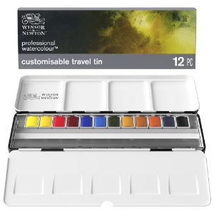 Winsor & Newton Professional Watercolour Customizable Travel Tin 12 Set