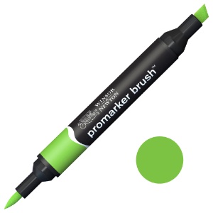 Winsor & Newton Promarker Brush Twin Tip Alcohol Marker Bright Green