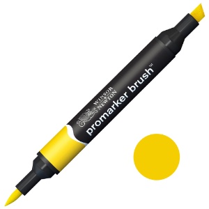 Winsor & Newton Promarker Brush Twin Tip Alcohol Marker Canary