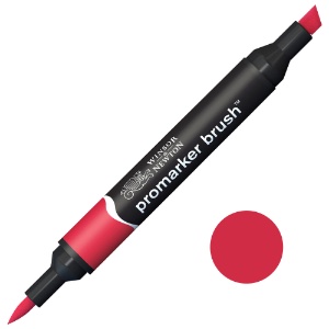 Winsor & Newton Promarker Brush Twin Tip Alcohol Marker Berry Red