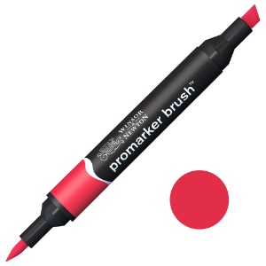 Winsor & Newton Promarker Brush Twin Tip Alcohol Marker Red