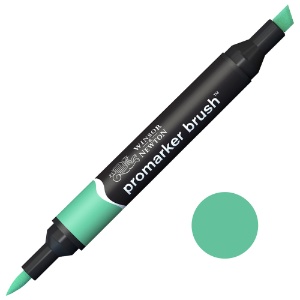 Winsor & Newton Promarker Brush Twin Tip Alcohol Marker Mint Green