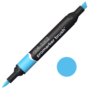 Winsor & Newton Promarker Brush Twin Tip Alcohol Marker Sky Blue