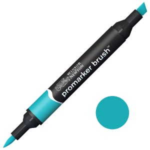 Winsor & Newton Promarker Brush Twin Tip Alcohol Marker Turquoise