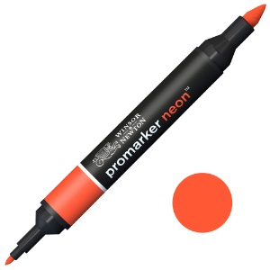 Winsor & Newton Promarker Neon Twin Tip Water-Based Marker Spark Red