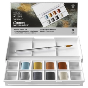 Winsor & Newton Cotman Watercolour Metallic Pocket Set