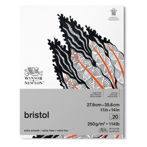 Winsor & Newton Bristol Paper Pad 20 Sheets 11"x14" Extra Smooth