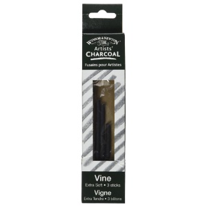 Winsor & Newton Artists' Vine Charcoal 3 Pack Extra Soft