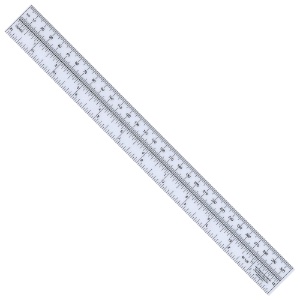 C-Thru M-109 Opaque Plastic Metric Conversion Plastic Ruler 30cm
