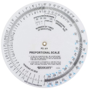 Westcott Circular Proportional Scale Wheel 5" White