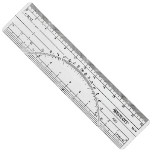 Flexible Transparent Plastic Protractor Ruler 6" X 1.5" (10ths/40ths)