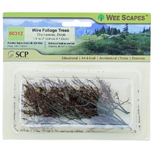 Wee Scapes Dry Leaves Wire Trees - 24 pack