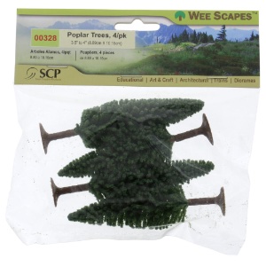 Simi Creative Wee Scapes Poplar Trees 4 Pack 3.5" - 4"