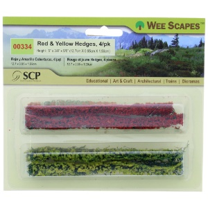Simi Creative Wee Scapes Red & Yellow Hedges 4 Pack 5"x3/8"x5/8"