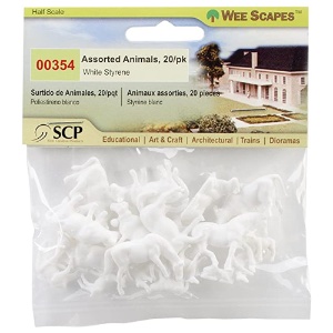 Simi Creative Wee Scapes Assorted Animals 20 Pack White Styrene