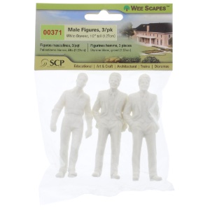 Wee Scapes Male 1/2" - White, 3 Pack