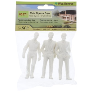 Simi Creative Wee Scapes Male Figures 3 Pack 3" White Styrene