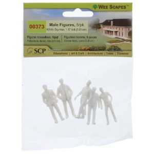 Wee Scapes Miniature Male White Figures - 5 pack