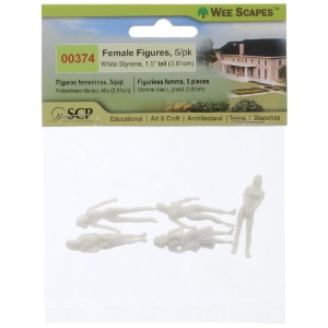 Wee Scapes Miniature Female White Figures - 5 pack