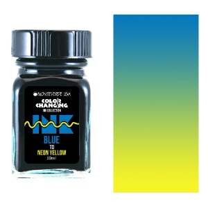 Monteverde USA Color Changing Fountain Pen Ink 30ml Blue To Neon Yellow