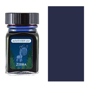 Monteverde USA Jungle Fountain Pen Ink 30ml Zebra Blue