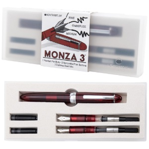 Monteverde USA Monza 3 Fountain Pen 3 Set Red M, F & Flex
