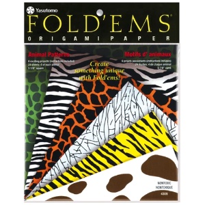 Fold'Ems Origami Paper: Animal Print