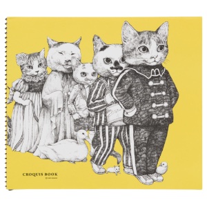 Holbein Yuko Higuchi Croquis Sketchbook 70 Sheets 8.75"x10" Cats On Parade