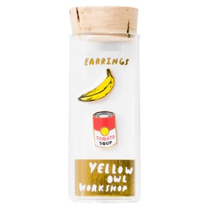 Yellow Owl Workshop Post Earrings Pop Art Banana & Soup