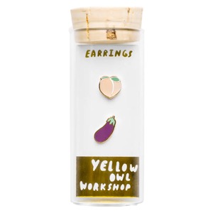 Yellow Owl Workshop Post Earrings Peach & Eggplant