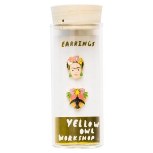 Yellow Owl Workshop Post Earrings Frida Kahlo
