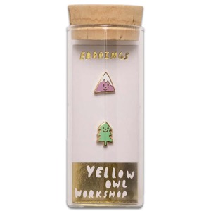 Yellow Owl Workshop Post Earrings Mountain & Tree