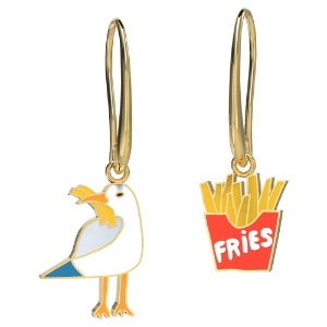 Yellow Owl Workshop Drop Earrings Seagull & Fries