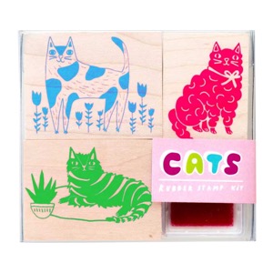 Yellow Owl Workshop Rubber Stamp Kit  Small Cats