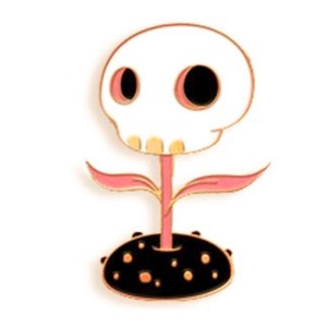 Yesterdays Enamel Pin Tara McPherson Skull Flower (Pink Edition)