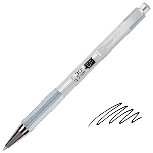 Zebra F-301 Retractable Earthy Tones Ballpoint Pen 0.7mm Pewter/Black